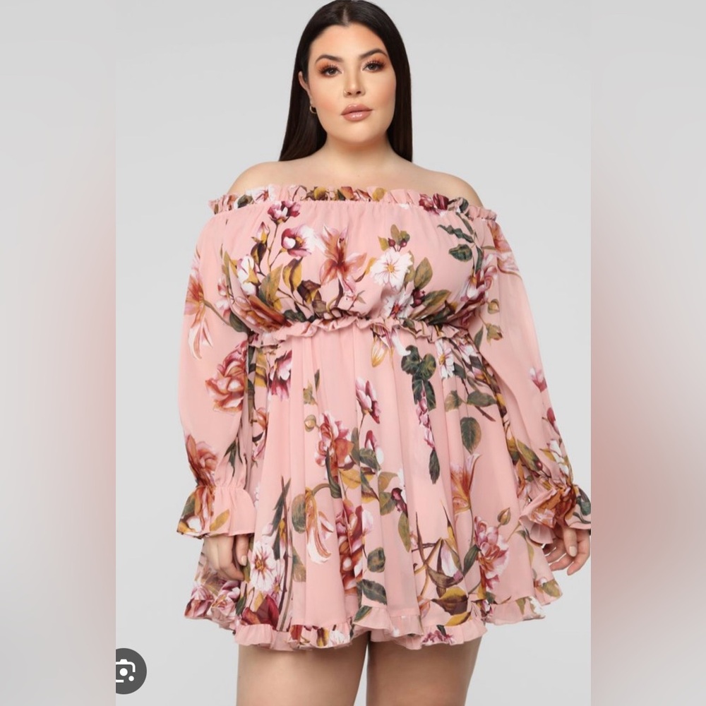 NWT Pink Fashion Nova Floral Off-Shoulder Dress